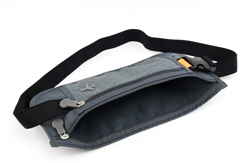 TROIKA SICHERHEITSGURT â€“ BLB20/GY â€“ Belt bag + 2 zipper compartments â€“ money belt â€“fraud prevention (RFID chips) â€“ for tickets, passport, ID card, driving license, boarding cards â€“ TROIKA-original - Image 5